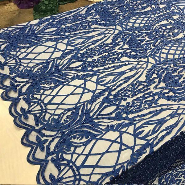 Multi-Color Design Embroidered Beaded Lace FabricICE FABRICSICE FABRICSBlushMulti-Color Design Embroidered Beaded Lace Fabric ICE FABRICS