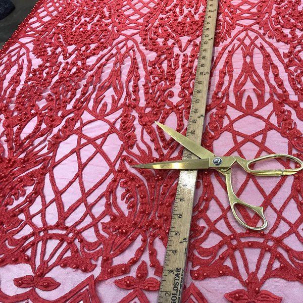 Multi-Color Design Embroidered Beaded Lace FabricICE FABRICSICE FABRICSRoyal BlueMulti-Color Design Embroidered Beaded Lace Fabric ICE FABRICS