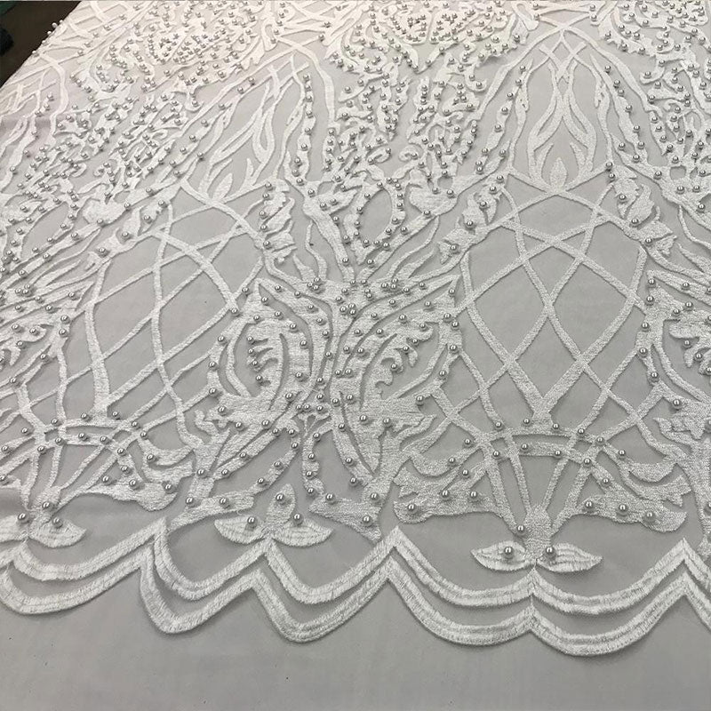 Multi-Color Design Embroidered Beaded Lace FabricICE FABRICSICE FABRICSIvoryMulti-Color Design Embroidered Beaded Lace Fabric ICE FABRICS