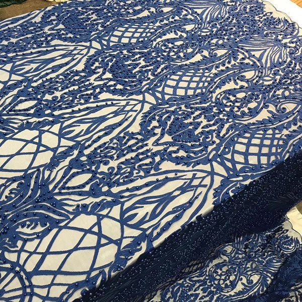 Multi-Color Design Embroidered Beaded Lace FabricICE FABRICSICE FABRICSBlushMulti-Color Design Embroidered Beaded Lace Fabric ICE FABRICS
