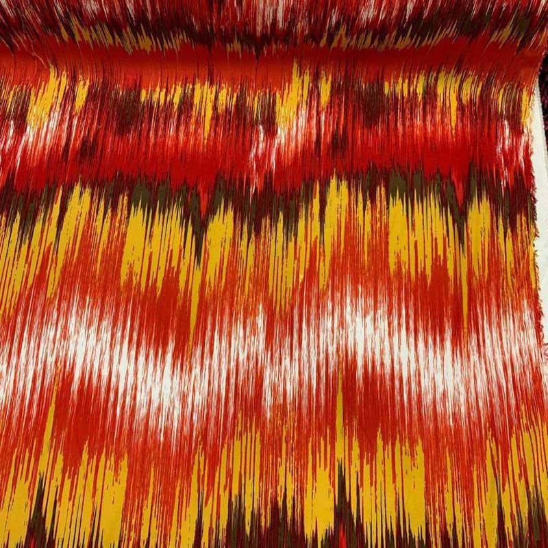 Multicolor Abstract Soft Organic Rayon Challis