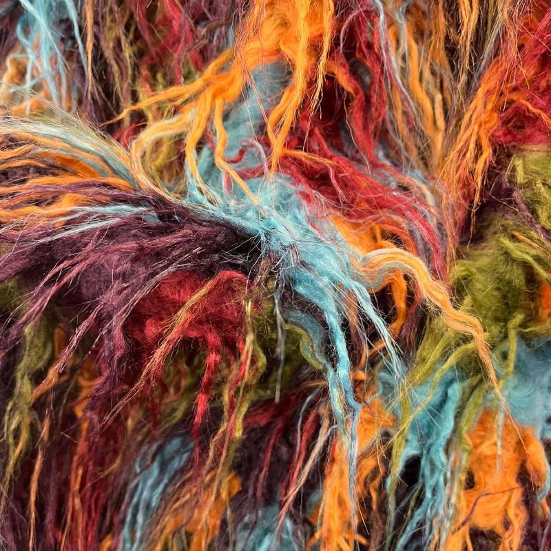 Multicolor Long Pile Mongolian Faux Fur FabricICE FABRICSICE FABRICSBy The YardOrange BurgundyMulticolor Long Pile Mongolian Faux Fur Fabric ICE FABRICS