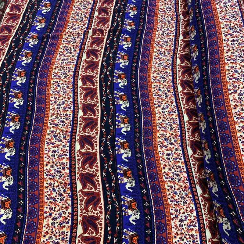 Multicolor Rayon Challis With Royal Blue, Orange Elephant Indian Inspiration 58-60" Wide Organic FabricChallis FabricICEFABRICICE FABRICSMulticolor Rayon Challis With Royal Blue, Orange Elephant Indian Inspiration 58-60" Wide Organic Fabric ICEFABRIC