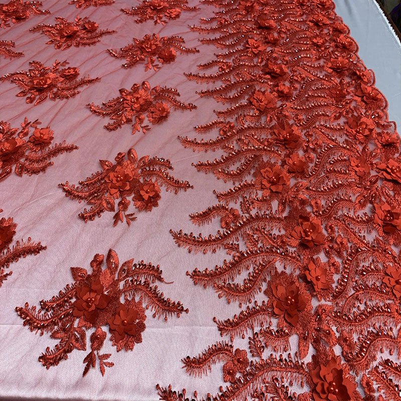 New 3D Beaded Flowers Hand Embroidered Floral Mesh Lace With Sequins FabricICEFABRICICE FABRICSLavenderNew 3D Beaded Flowers Hand Embroidered Floral Mesh Lace With Sequins Fabric ICEFABRIC