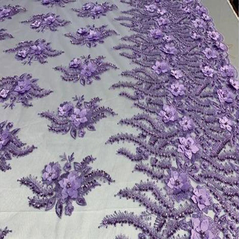 New 3D Beaded Flowers Hand Embroidered Floral Mesh Lace With Sequins FabricICEFABRICICE FABRICSGoldNew 3D Beaded Flowers Hand Embroidered Floral Mesh Lace With Sequins Fabric ICEFABRIC