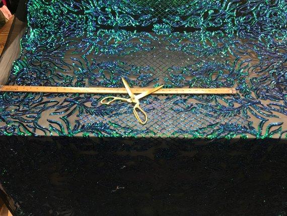 New Design 4 Way Stretch Sequins On A Mesh Lace Fabric For Decorations Fashion Wedding Prom DressesICE FABRICSICE FABRICSGreenNew Design 4 Way Stretch Sequins On A Mesh Lace Fabric For Decorations Fashion Wedding Prom Dresses ICE FABRICS