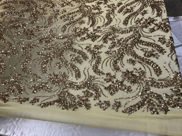 New Design Gold Embroidered 4 Way Stretch Sequin Fabric Sold By The YardICE FABRICSICE FABRICSNew Design Gold Embroidered 4 Way Stretch Sequin Fabric Sold By The Yard ICE FABRICS