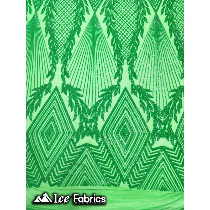 New Diamonds Design Sequin Fabric 4 Way Stretch SequinICE FABRICSICE FABRICSKelly GreenNew Diamonds Design Sequin Fabric 4 Way Stretch Sequin ICE FABRICS