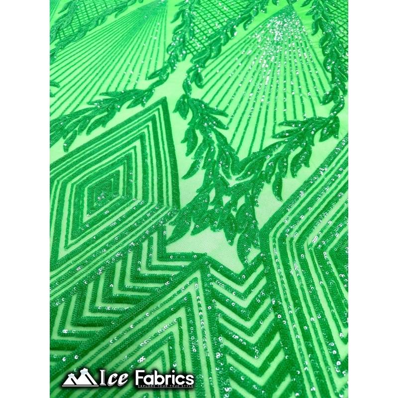 New Diamonds Design Sequin Fabric 4 Way Stretch SequinICE FABRICSICE FABRICSKelly GreenNew Diamonds Design Sequin Fabric 4 Way Stretch Sequin ICE FABRICS 2
