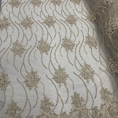 New Paris Heavy Fashion Embroidery Flowers Beaded Prom Mesh Lace FabricICEFABRICICE FABRICSBurgundyNew Paris Heavy Fashion Embroidery Flowers Beaded Prom Mesh Lace Fabric ICEFABRIC