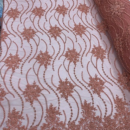 New Paris Heavy Fashion Embroidery Flowers Beaded Prom Mesh Lace FabricICEFABRICICE FABRICSBurgundyNew Paris Heavy Fashion Embroidery Flowers Beaded Prom Mesh Lace Fabric ICEFABRIC