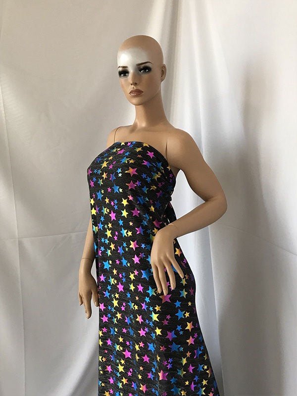 Nylon Geometric Multicolor Star 4 Way Stretch Spandex Fabric By The YardICE FABRICSICE FABRICSNylon Geometric Multicolor Star 4 Way Stretch Spandex Fabric By The Yard ICE FABRICS