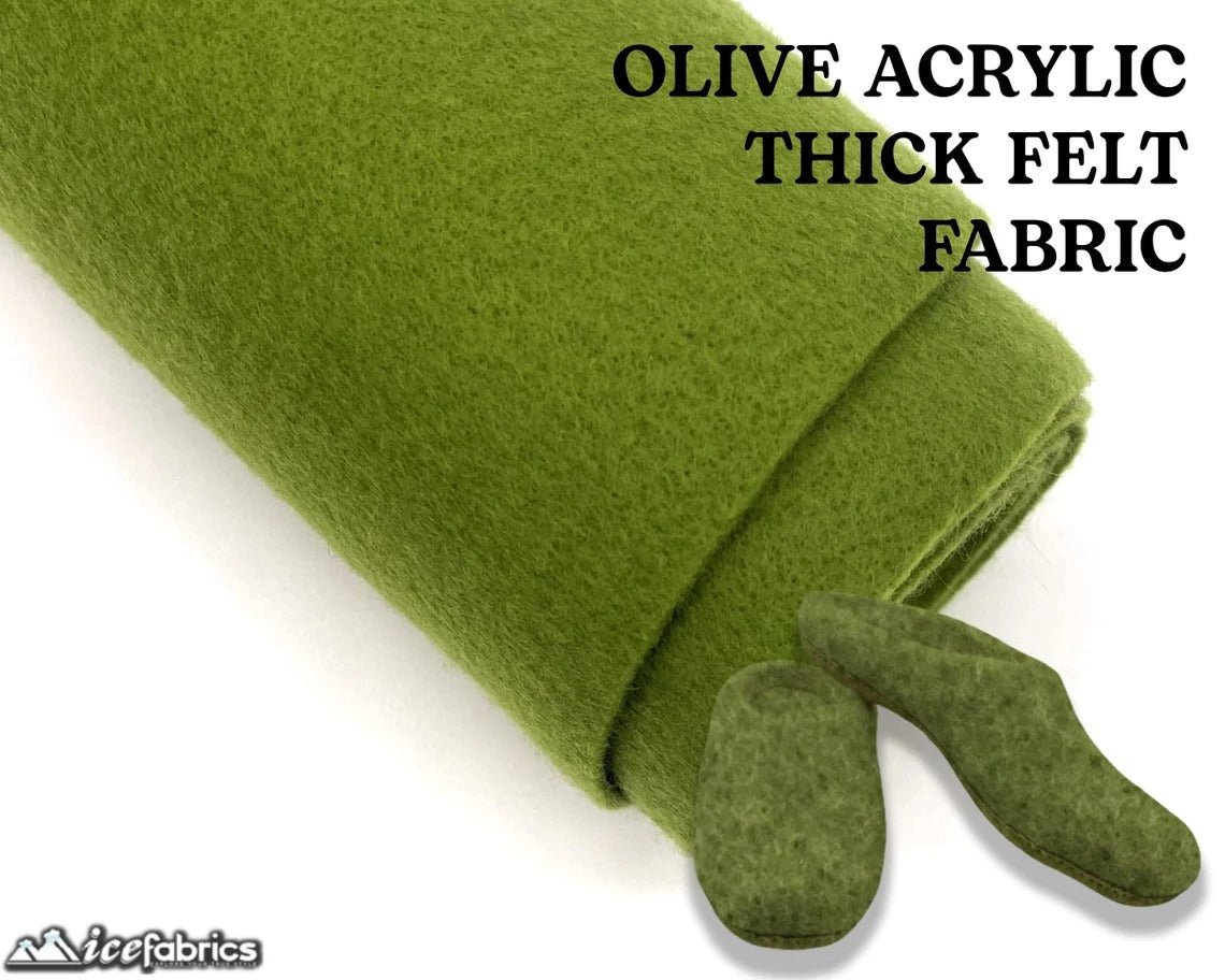 Olive Acrylic Felt Fabric / 1.6mm Thick _ 72” WideICE FABRICSICE FABRICSBy The YardOlive Acrylic Felt Fabric / 1.6mm Thick _ 72” Wide ICE FABRICS