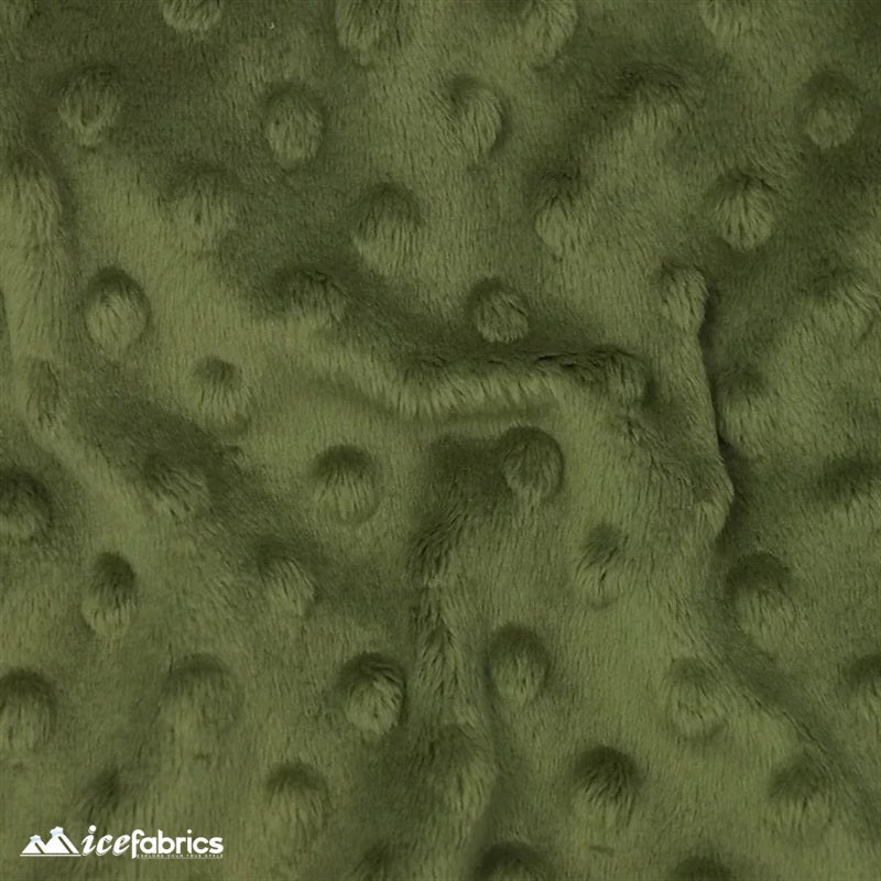 Olive Green Dimple Polka Dot Minky Fabric / Ultra Soft /MinkyICE FABRICSICE FABRICSBy The Yard (60 inches Wide)Olive GreenOlive Green Dimple Polka Dot Minky Fabric / Ultra Soft / ICE FABRICS