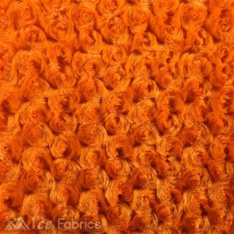 Orange Minky Rose Rosebud Fabric Blanket FabricICE FABRICSICE FABRICSBy The Yard (60" Wide)Orange Minky Rose Rosebud Fabric Blanket Fabric ICE FABRICS