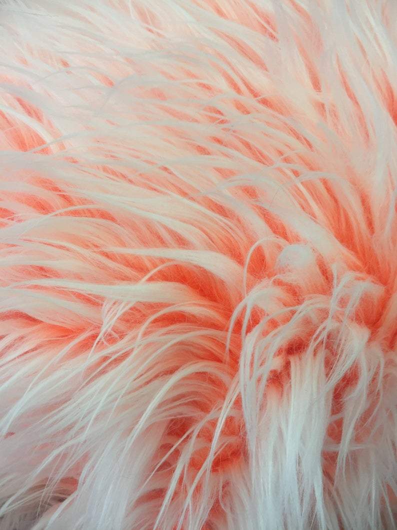 Orange & White 4" Polar Bear Long Pile Fake Faux Fur Fabric By The Yard | Faux Fur MaterialICEFABRICICE FABRICSOrange & White 4" Polar Bear Long Pile Fake Faux Fur Fabric By The Yard | Faux Fur Material ICEFABRIC