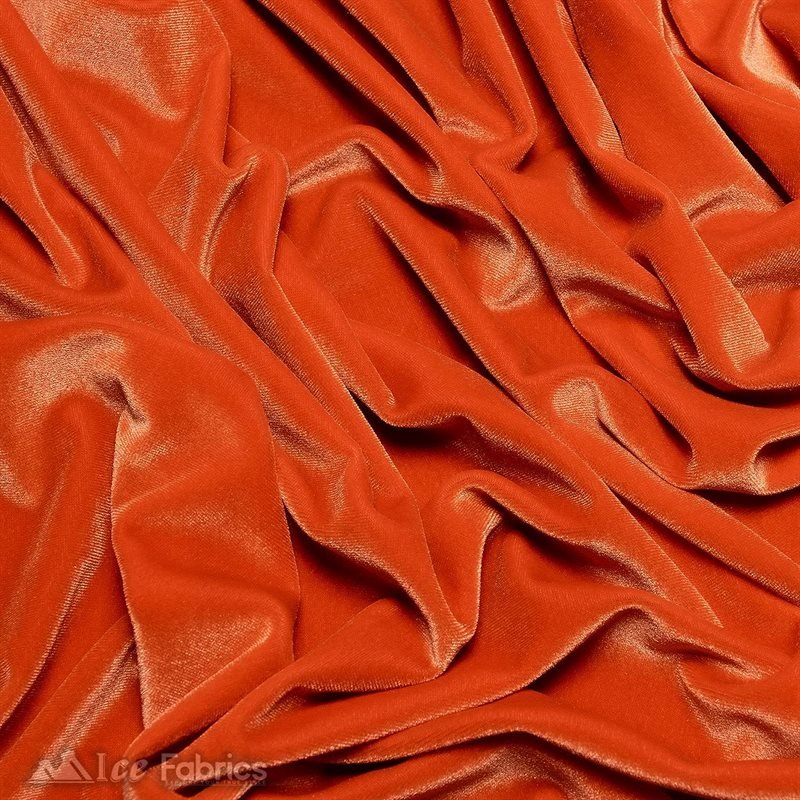 Orange Wholesale Velvet Fabric Stretch | 60" WideICE FABRICSICE FABRICS20 Yards OrangeOrange Wholesale Velvet Fabric Stretch | 60" Wide
