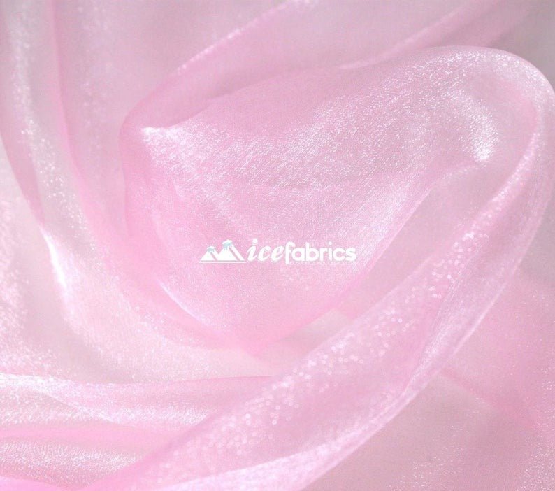 Organza Fabric_ Baby Pink Crystal Sheer Organza_Fashion FabricICE FABRICSICE FABRICSPer YardOrganza Fabric_ Baby Pink Crystal Sheer Organza_Fashion Fabric ICE FABRICS