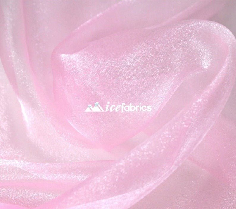 Organza Fabric_ Baby Pink Crystal Sheer Organza_Fashion FabricICE FABRICSICE FABRICSPer YardOrganza Fabric_ Baby Pink Crystal Sheer Organza_Fashion Fabric ICE FABRICS