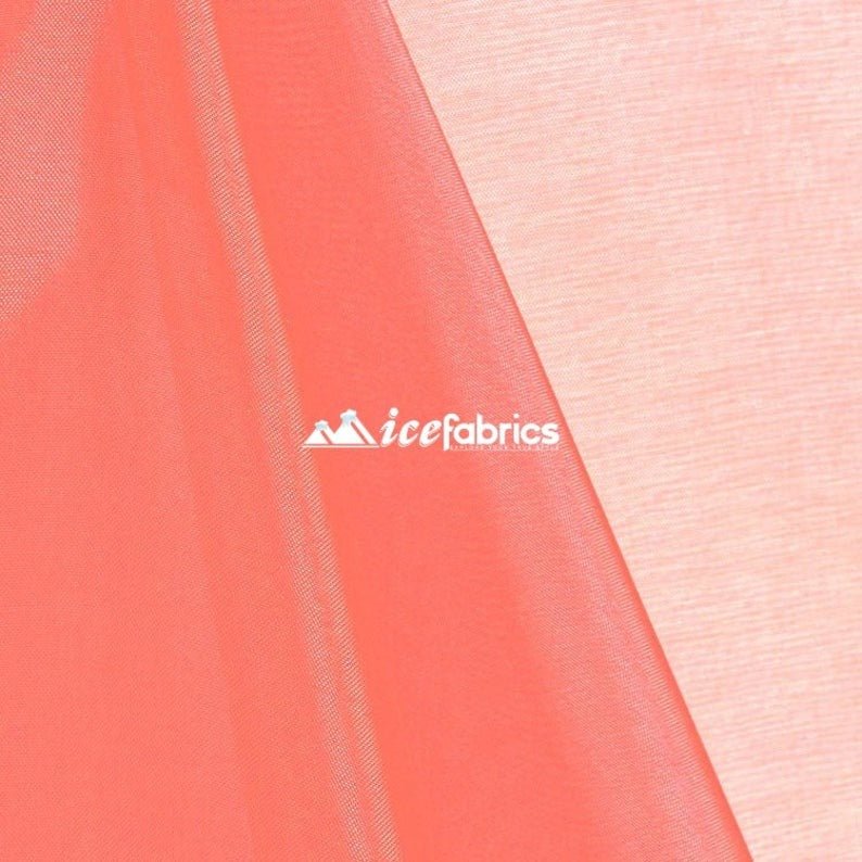 Organza Fabric_ Coral Crystal Sheer Organza_Fashion FabricICE FABRICSICE FABRICSPer YardOrganza Fabric_ Coral Crystal Sheer Organza_Fashion Fabric ICE FABRICS