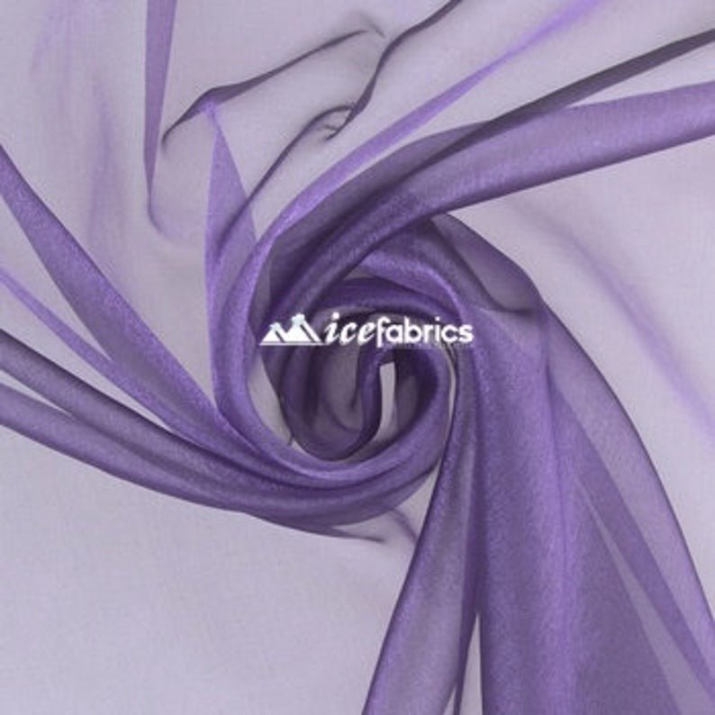 Organza Fabric_ Jewel Purple Crystal Sheer Organza_Fashion FabricICE FABRICSICE FABRICSPer YardOrganza Fabric_ Jewel Purple Crystal Sheer Organza_Fashion Fabric ICE FABRICS