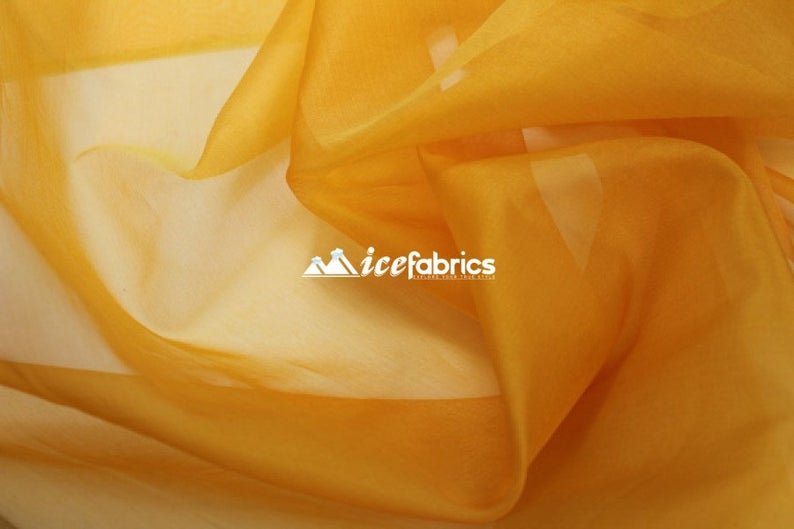 Organza Fabric_ Mango Yellow Crystal Sheer Organza_Fashion FabricICE FABRICSICE FABRICSPer YardOrganza Fabric_ Mango Yellow Crystal Sheer Organza_Fashion Fabric ICE FABRICS