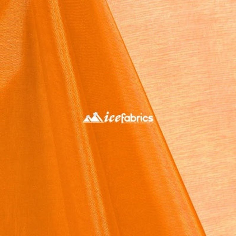 Organza Fabric_Orange Crystal Sheer Organza_Fashion FabricICE FABRICSICE FABRICSPer YardOrganza Fabric_Orange Crystal Sheer Organza_Fashion Fabric ICE FABRICS