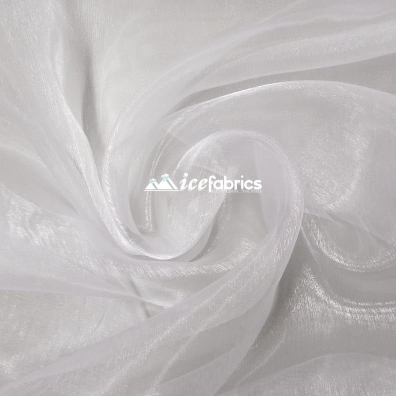 Organza Fabric_ White Crystal Sheer Organza_Fashion FabricICE FABRICSICE FABRICSPer YardOrganza Fabric_ White Crystal Sheer Organza_Fashion Fabric ICE FABRICS