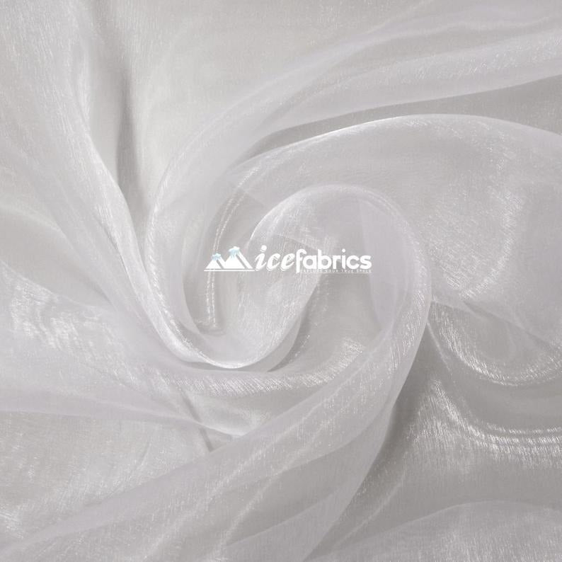 Organza Fabric_ White Crystal Sheer Organza_Fashion FabricICE FABRICSICE FABRICSPer YardOrganza Fabric_ White Crystal Sheer Organza_Fashion Fabric ICE FABRICS