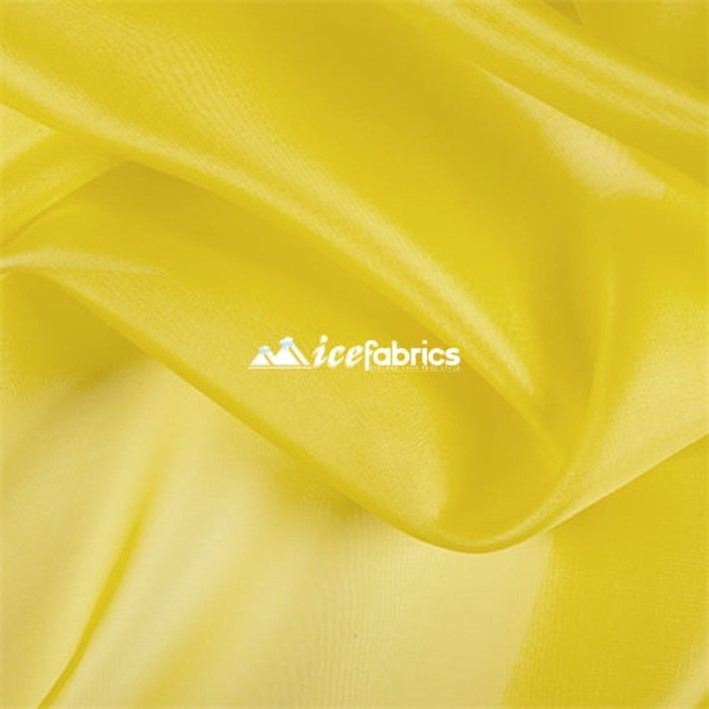 Organza Fabric_ Yellow Crystal Sheer Organza_Fashion FabricICE FABRICSICE FABRICSPer YardOrganza Fabric_ Yellow Crystal Sheer Organza_Fashion Fabric ICE FABRICS