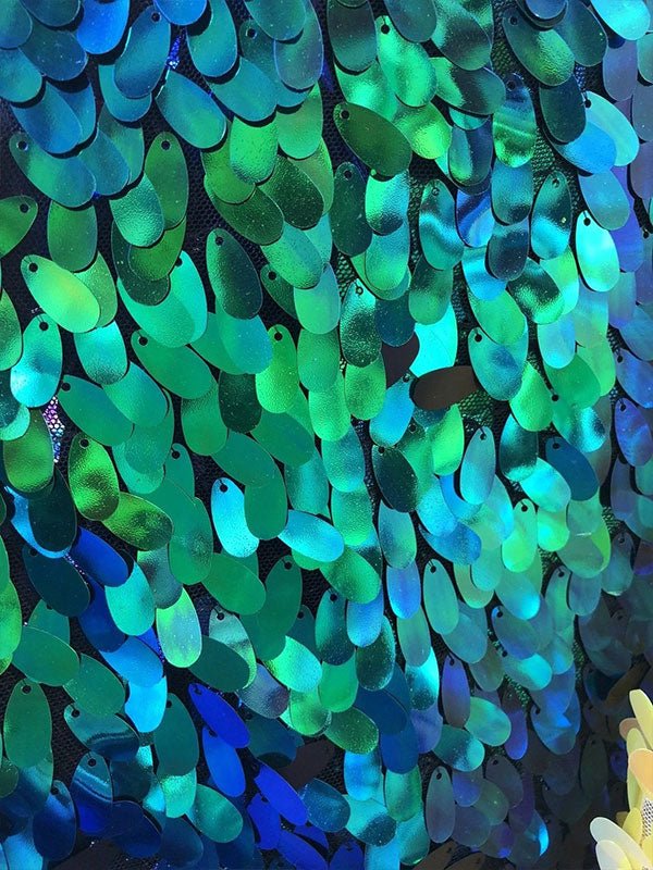 Oval Tear Sequin Mermaid Fabric Iridescent FabricICEFABRICICE FABRICSGreenOval Tear Sequin Mermaid Fabric Iridescent Fabric ICEFABRIC