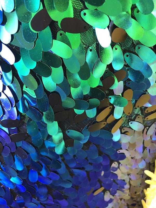 Oval Tear Sequin Mermaid Fabric Iridescent FabricICEFABRICICE FABRICSGreenOval Tear Sequin Mermaid Fabric Iridescent Fabric ICEFABRIC