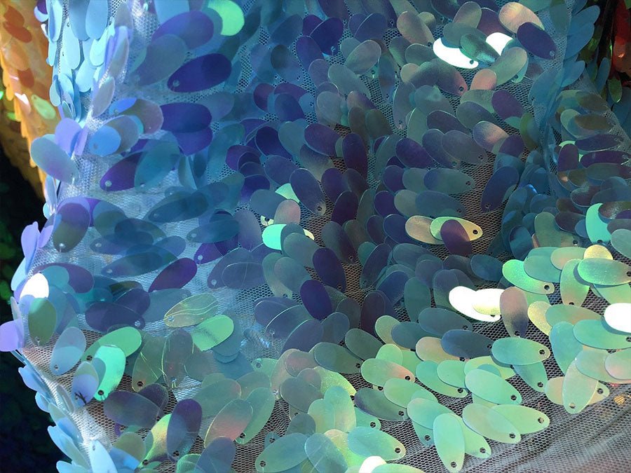 Oval Tear Sequin Mermaid Fabric Iridescent FabricICEFABRICICE FABRICSBaby BlueOval Tear Sequin Mermaid Fabric Iridescent Fabric ICEFABRIC