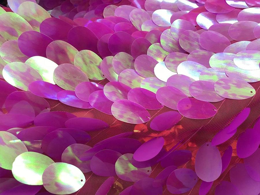 Oval Teardrop Mermaid Fabric Shiny Sequin BtyICEFABRICICE FABRICSOrange/PinkOval Teardrop Mermaid Fabric Shiny Sequin Bty ICEFABRIC