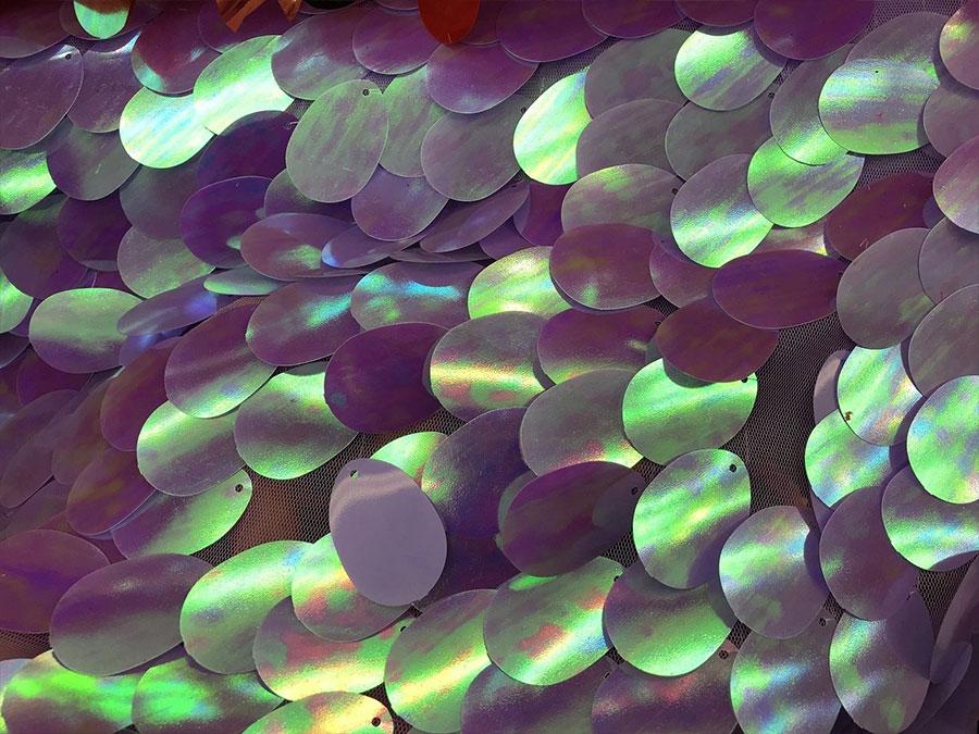 Oval Teardrop Mermaid Fabric Shiny Sequin Bty (Lilac/Aqua)ICEFABRICICE FABRICSLilac/AquaOval Teardrop Mermaid Fabric Shiny Sequin Bty (Lilac/Aqua) ICEFABRIC