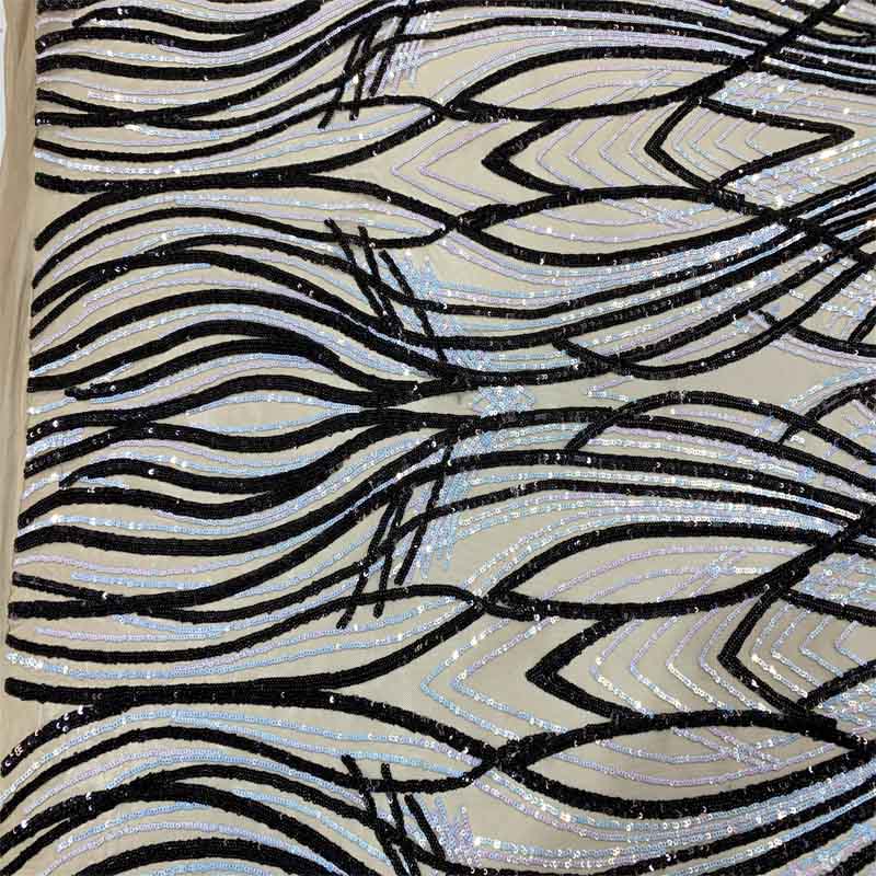 Peacock Design 4 Way Stretch Sequins (Iridescent) Fabric By The YardICEFABRICICE FABRICSGreen On Nude MeshPeacock Design 4 Way Stretch Sequins (Iridescent) Fabric By The Yard ICEFABRIC
