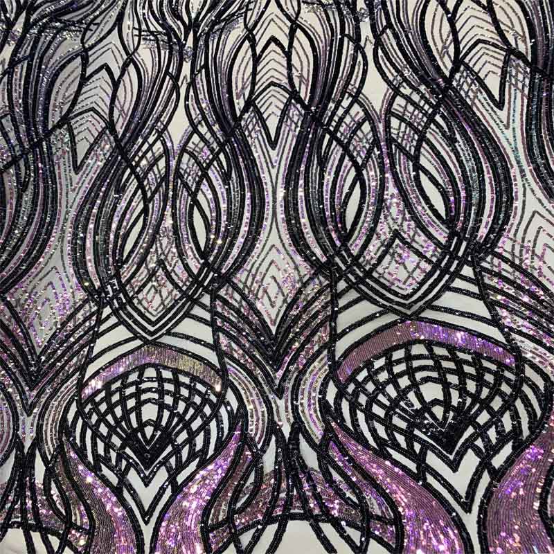 Peacock Design 4 Way Stretch Sequins (Iridescent) Fabric By The YardICEFABRICICE FABRICSLavender Purple On Nude MeshPeacock Design 4 Way Stretch Sequins (Iridescent) Fabric By The Yard ICEFABRIC