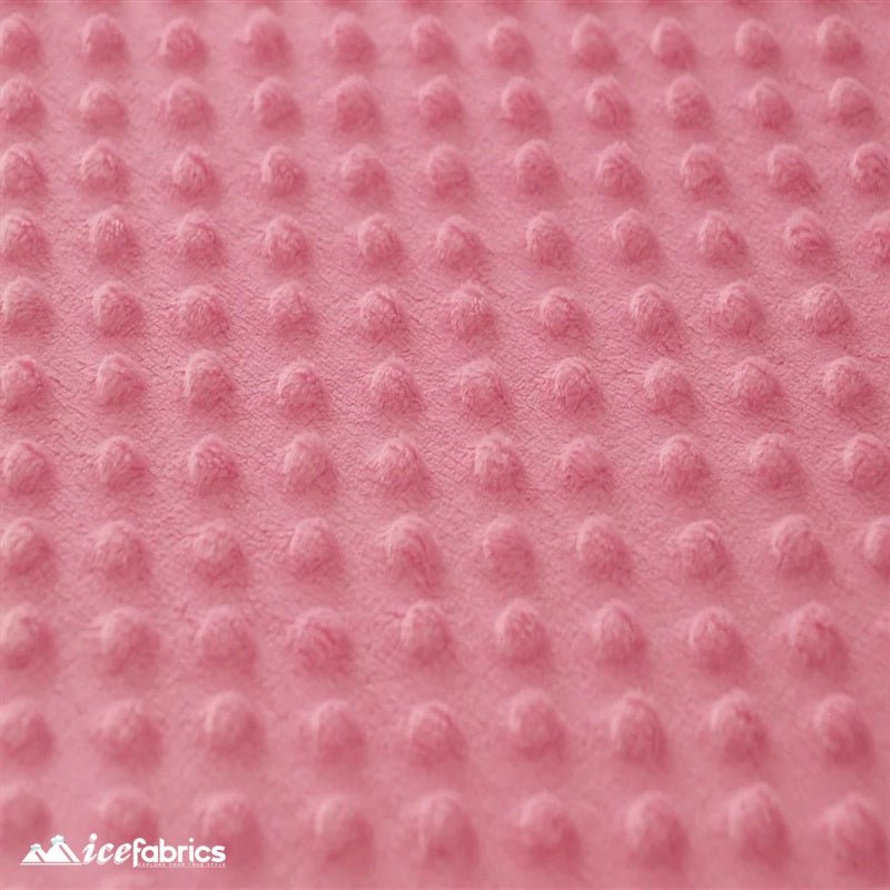 Pink Minky Dot FabricMinkyICE FABRICSICE FABRICSBy The Yard (60 inches Wide)PinkPink Dimple Polka Dot Minky Fabric / Ultra Soft / ICE FABRICS
