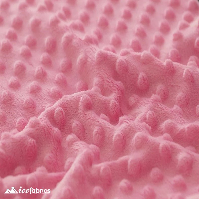 Pink Minky Dot FabricMinkyICE FABRICSICE FABRICSBy The Yard (60 inches Wide)PinkPink Dimple Polka Dot Minky Fabric / Ultra Soft / ICE FABRICS