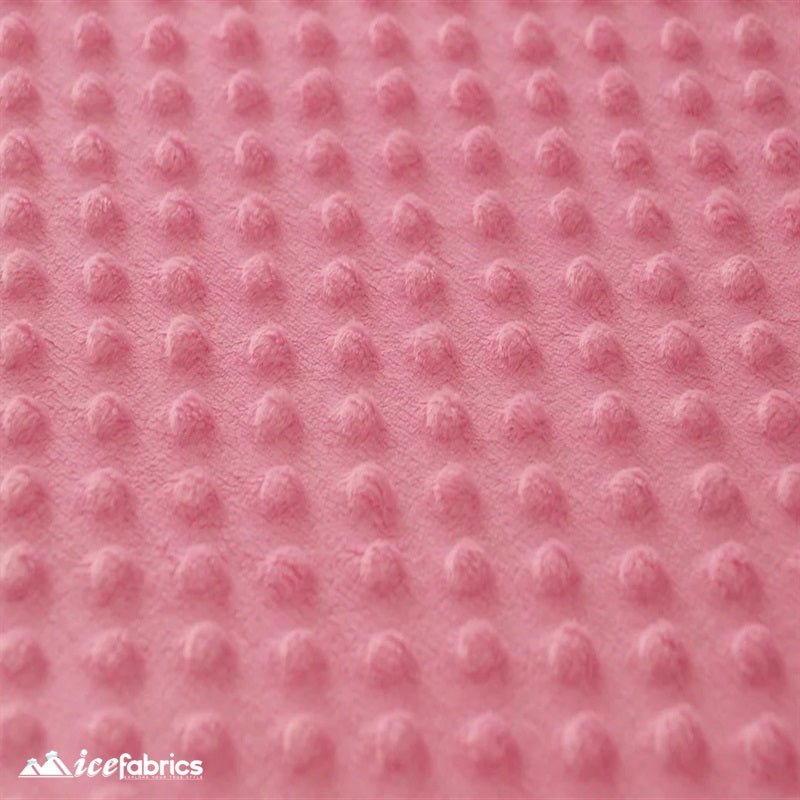 Pink Minky Dot Fabric Blanket FabricMinkyICE FABRICSICE FABRICSBy The Yard (60 inches Wide)Pink Minky Dot Fabric Blanket Fabric ICE FABRICS