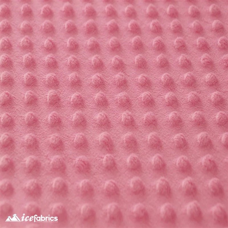 Pink Minky Dot Fabric Blanket FabricMinkyICE FABRICSICE FABRICSBy The Yard (60 inches Wide)Pink Minky Dot Fabric Blanket Fabric ICE FABRICS