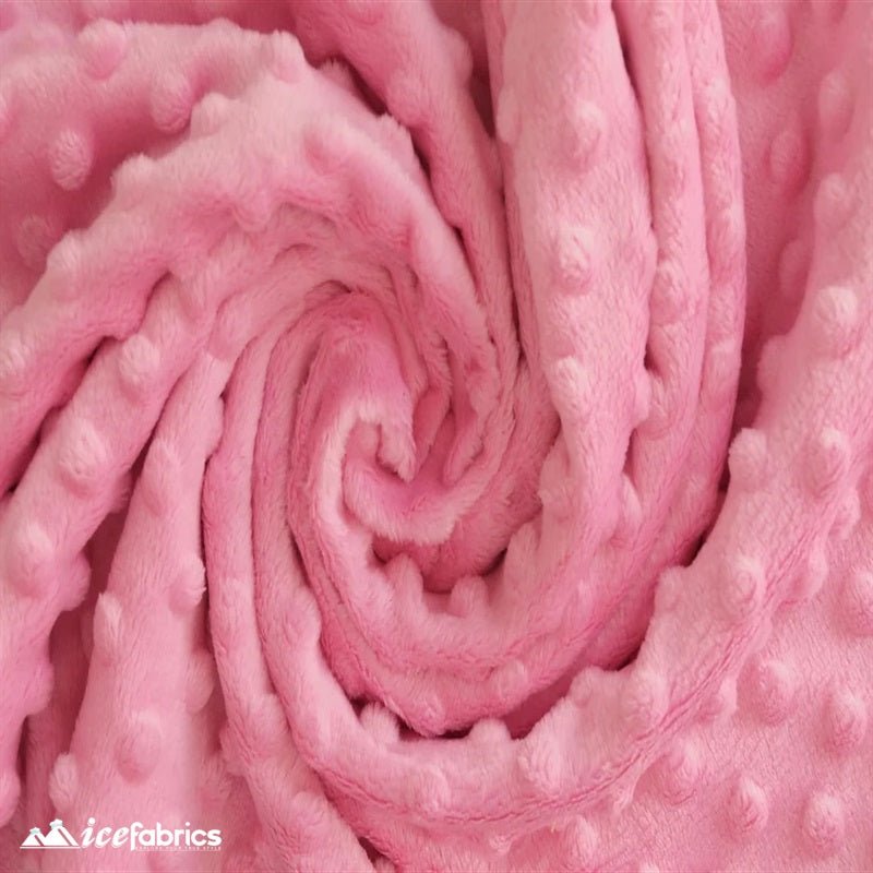 Pink Minky Dot Fabric Blanket FabricMinkyICE FABRICSICE FABRICSBy The Yard (60 inches Wide)Pink Minky Dot Fabric Blanket Fabric ICE FABRICS