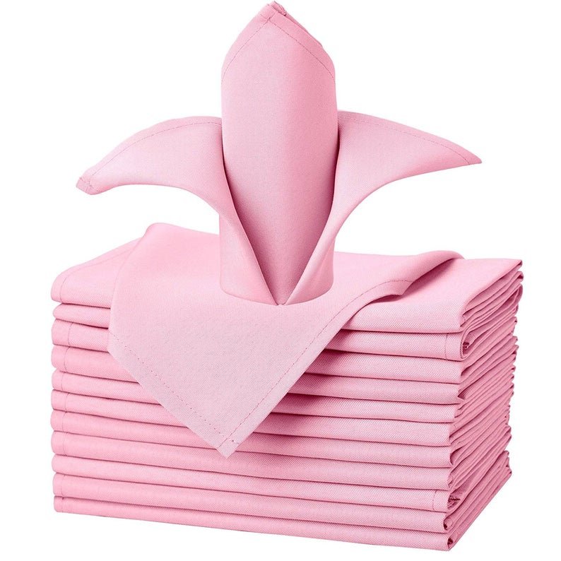 Pink Polyester Cloth Napkins 17 x 17-Inch, Set of 1-DozenICEFABRICICE FABRICSPink Polyester Cloth Napkins 17 x 17-Inch, Set of 1-Dozen ICEFABRIC