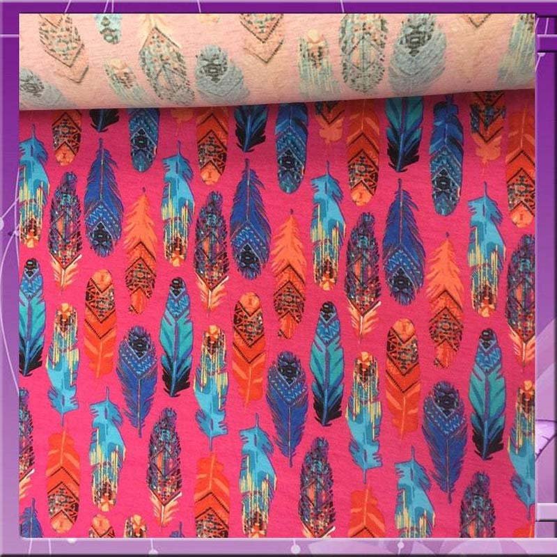 Pink Rayon Stretch Multicolor Feathers Print 58 Inches Wide Fabric For Wedding, Panels, Tablecloth, CraftsChallis FabricICEFABRICICE FABRICSPink Rayon Stretch Multicolor Feathers Print 58 Inches Wide Fabric For Wedding, Panels, Tablecloth, Crafts ICEFABRIC