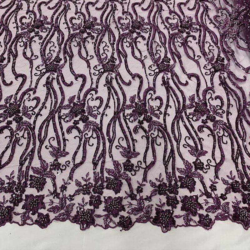 Plum Beaded Fabric Luxury Fabric Embroidery Fabric Fashion FabricICEFABRICICE FABRICSPlum Beaded Fabric Luxury Fabric Embroidery Fabric Fashion Fabric ICEFABRIC