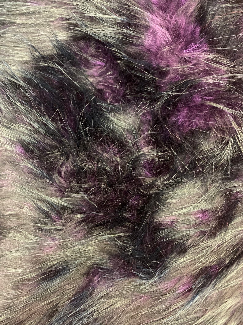 Plum Black Husky Faux Fur Fabric - Shaggy Fur Luxury FabricICE FABRICSICE FABRICSPlum Black Husky Faux Fur Fabric - Shaggy Fur Luxury Fabric ICE FABRICS