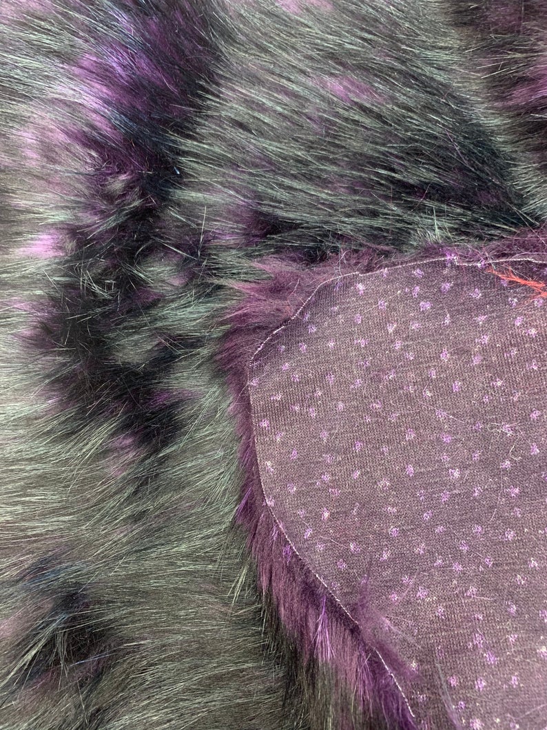 Plum Black Husky Faux Fur Fabric - Shaggy Fur Luxury FabricICE FABRICSICE FABRICSPlum Black Husky Faux Fur Fabric - Shaggy Fur Luxury Fabric ICE FABRICS