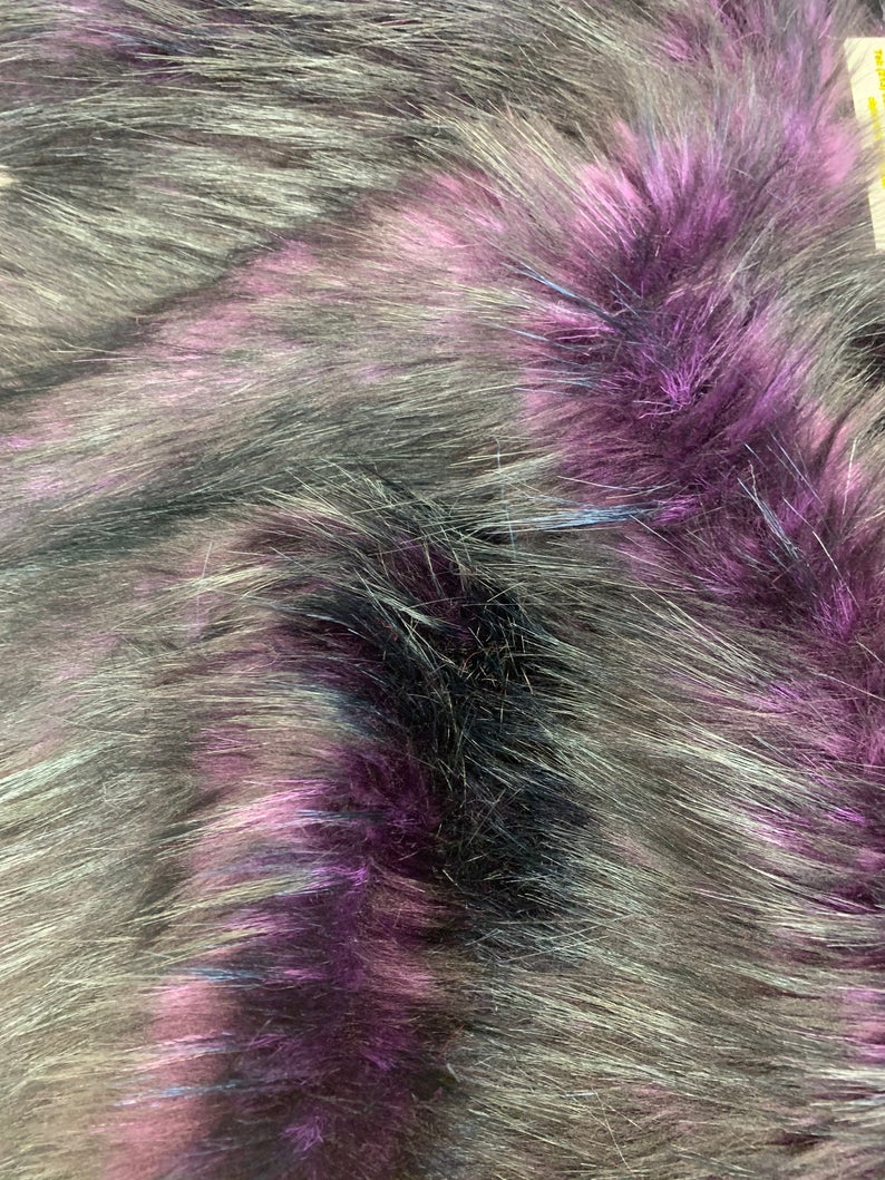Plum Black Husky Faux Fur Fabric - Shaggy Fur Luxury FabricICE FABRICSICE FABRICSPlum Black Husky Faux Fur Fabric - Shaggy Fur Luxury Fabric ICE FABRICS
