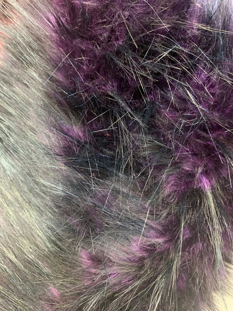 Plum Black Husky Faux Fur Fabric - Shaggy Fur Luxury FabricICE FABRICSICE FABRICSPlum Black Husky Faux Fur Fabric - Shaggy Fur Luxury Fabric ICE FABRICS