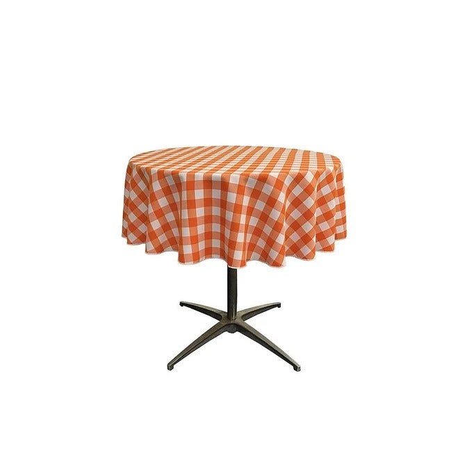 Poly Checkered Round Tablecloth, 51-Inch, Decoration, Parties Decor, Home Decor, Birthday Parties Table ClothesICE FABRICSICE FABRICSOrange/WhitePoly Checkered Round Tablecloth, 51-Inch, Decoration, Parties Decor, Home Decor, Birthday Parties Table Clothes ICE FABRICS